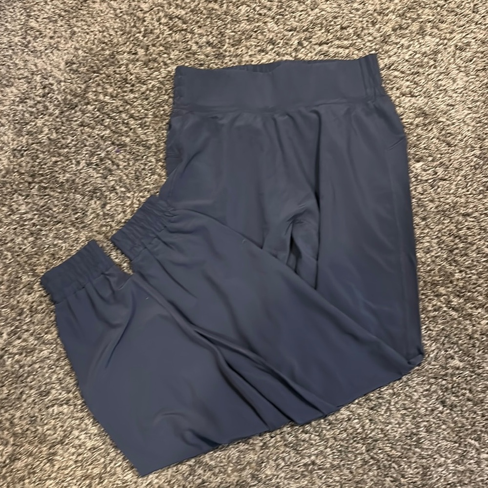 Blue Track Pants with Elastic Waistband and Moisture-Wicking Fabric